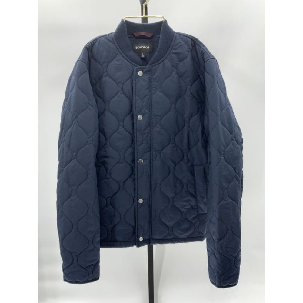 Bonobos Men's The Quilted Bomber Navy Blue S